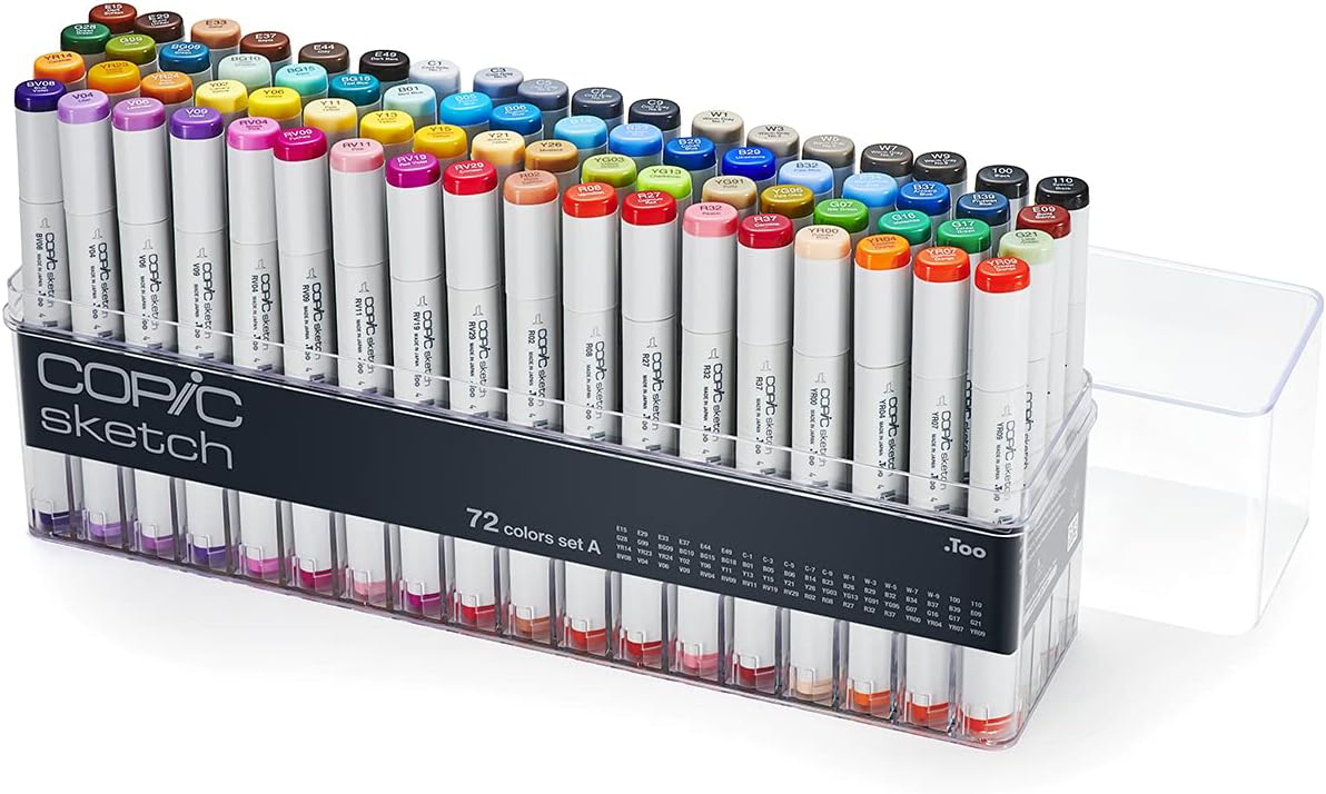 Copic Sketch, Ultra-blendable Alcohol Markers, 72pc Set A